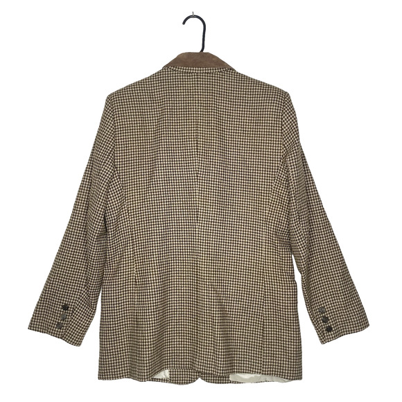 VTG J. McLaughlin Womens Wool Blazer Jacket 10 Houndstooth Old Money Equestrian - Picture 2 of 9